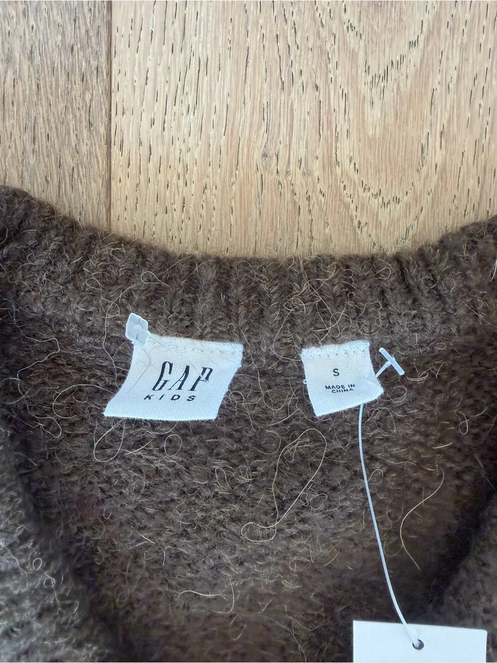 Gap Kids Argyle Sweater Brown Gray Fuzzy Pullover Size S 6-7 NWT